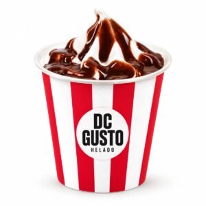 Helado de vainilla con chocolate